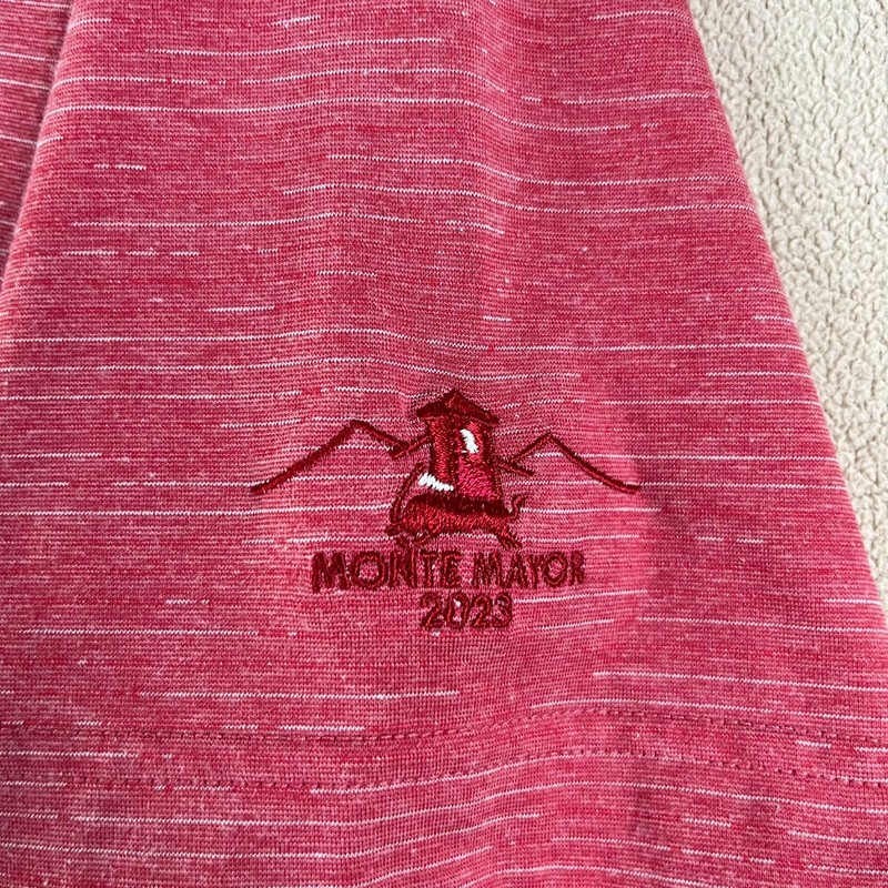 Travis Matthews Polo Mens Sz MED Red Monte Mayor (Spain) Golf Shirt Lightweight gallery