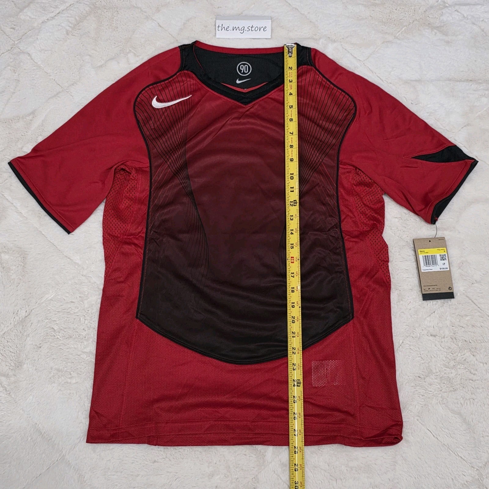 Nike Total 90 Dri-Fit Loose-Fit Red/Black Soccer Jersey Men’s Sz S HV1178-687 gallery