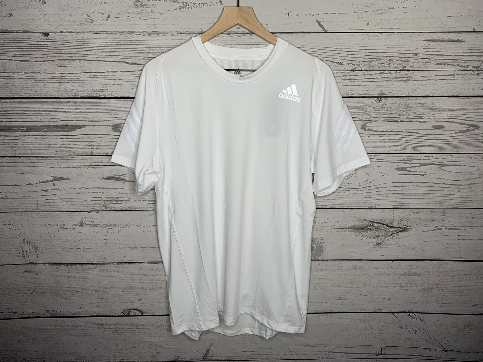 Adidas Mens White Aeroready Alphaskin S/S Performance Shirt Size Medium NWT gallery