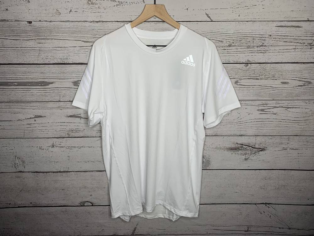 Adidas Mens White Aeroready Alphaskin S/S Performance Shirt Size Medium NWT