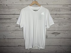 Adidas Mens White Aeroready Alphaskin S/S Performance Shirt Size Medium NWT