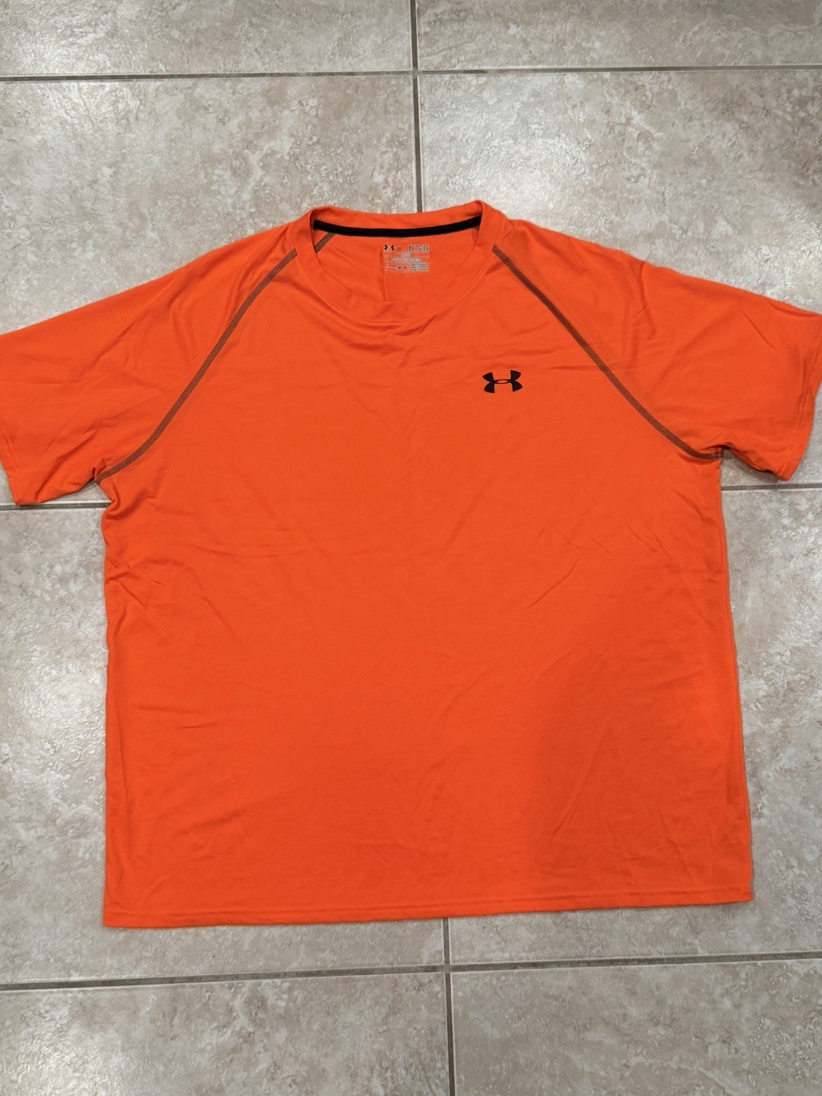 TWO Under Armour HeatGear Men's Orange and Navy T-Shirt gallery