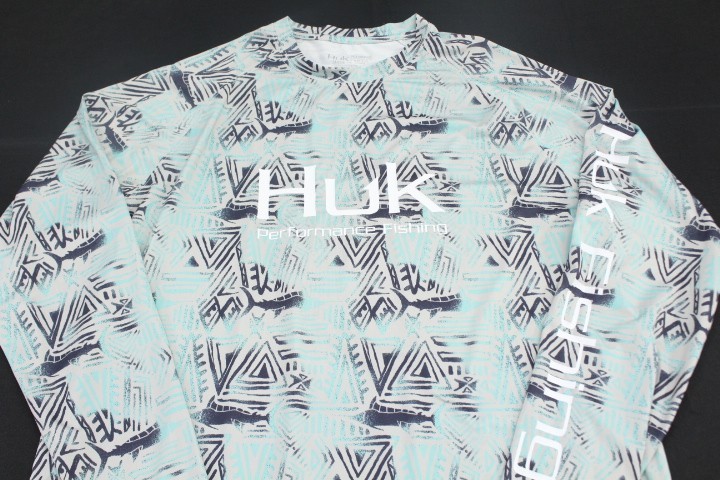 Huk Performance Fishing Shirt Mens Large geometric Long Sleeve Moisture Wick 157 gallery