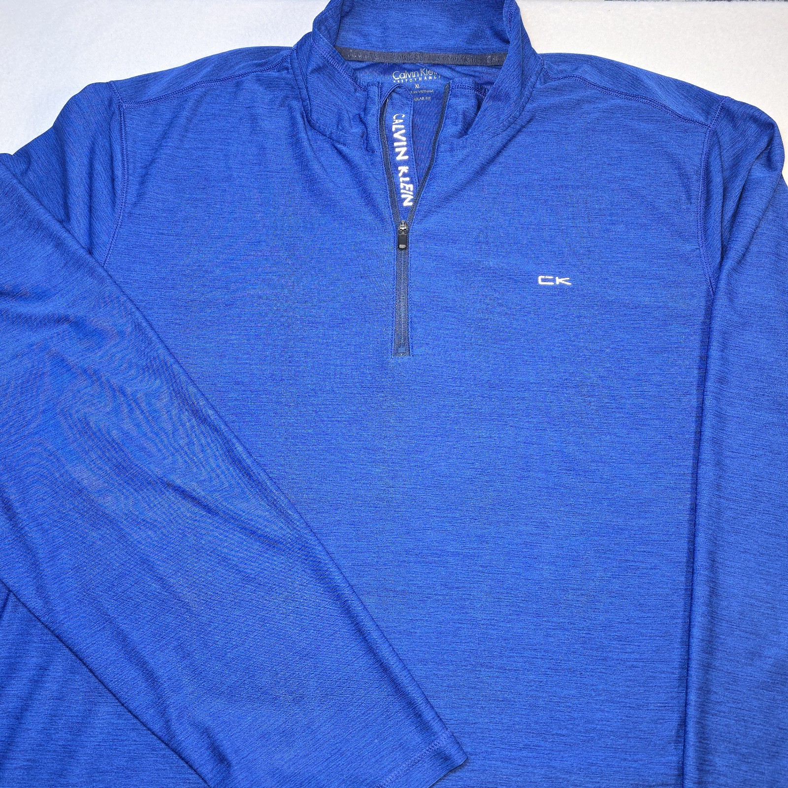 ​Calvin Klein Performance Men XL 1/4 Zip Pullover Blue Gorpcore Athletic Shirt gallery