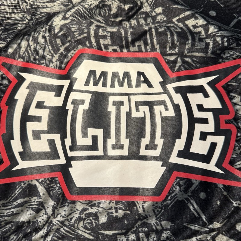 MMA Elite Tank Top Mens Medium Black Printed Logo Martial Arts Fighting Jersey gallery