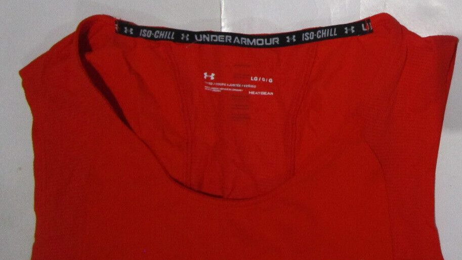 Under Armour Men's Fitted Running Top, New Orange Sport Life Style Sz M $50 gallery