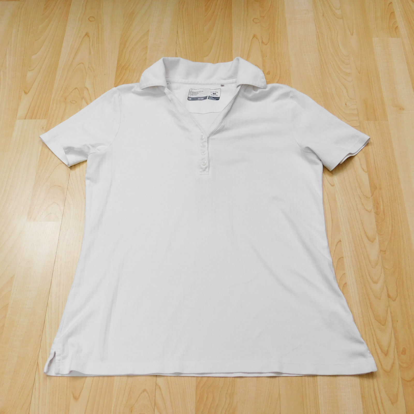 Cutter & Buck Polo Shirt White CB Dry Tec Luxe Nanotex Moisture Wicking Men's M gallery