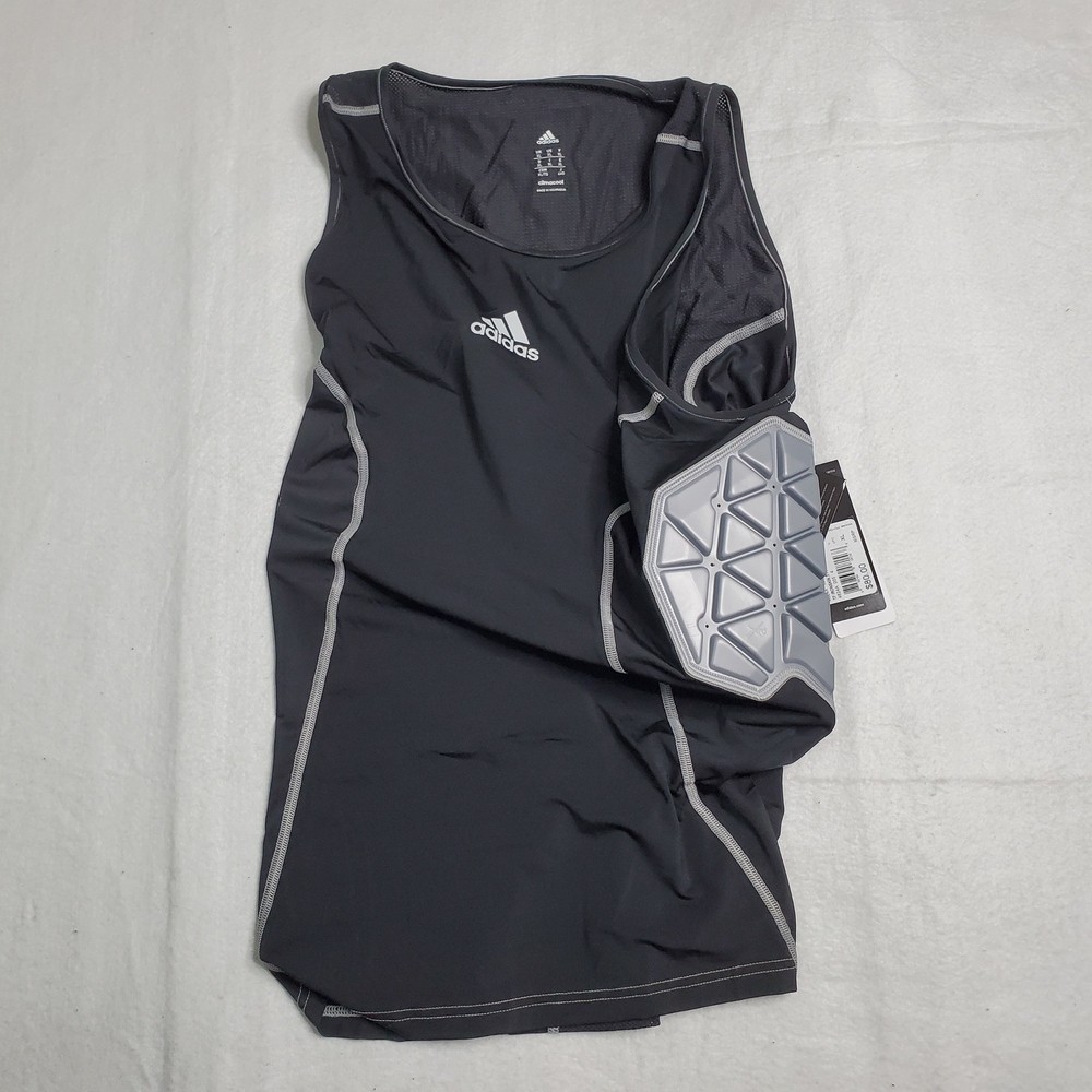 Adidas Mens Techfit Ironskin 3 Pad Tank Black Padded Compression Shirt XL