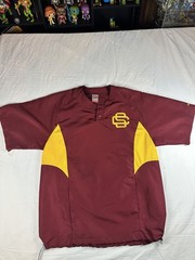 🏈 Nike Team USC Trojans Pullover Windbreaker Jacket Red Gold Size S
