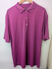 Greg Norman Play Dry Mens Extra Large XL TG Short Sleeve Polo Golf Shirt Magenta