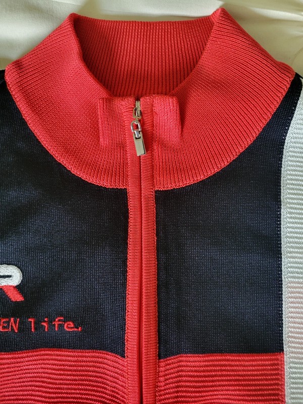 Mens Carven Golf & Sport 100 Quarter Zip Short Sleeve Pullover Black/White/Red gallery
