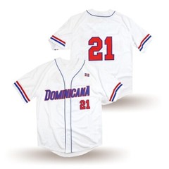 Retro #21 Team Dominicana Republic Baseball Jersey White Custom Names Stitched