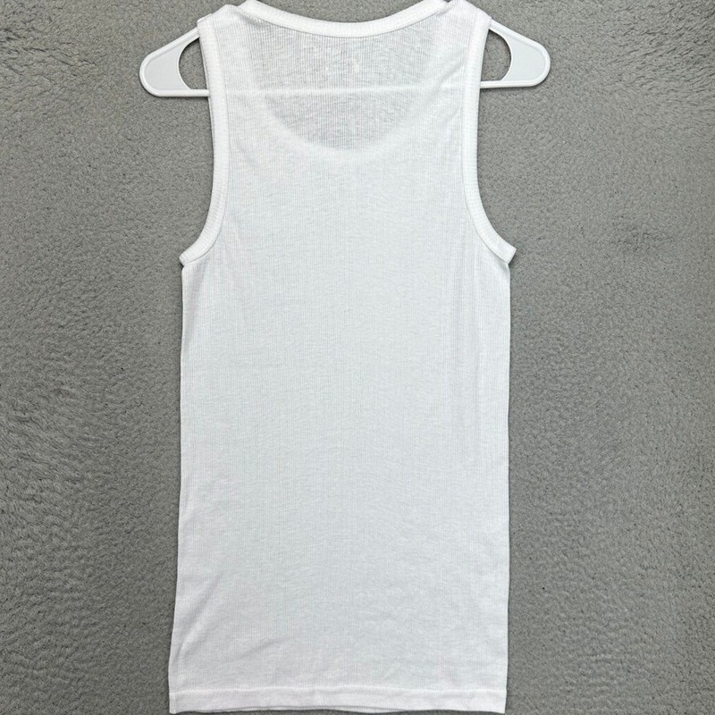 Spyder Shirt Men Medium White Tank Top Ribbed Activewear Sleeveless Stretch Logo gallery