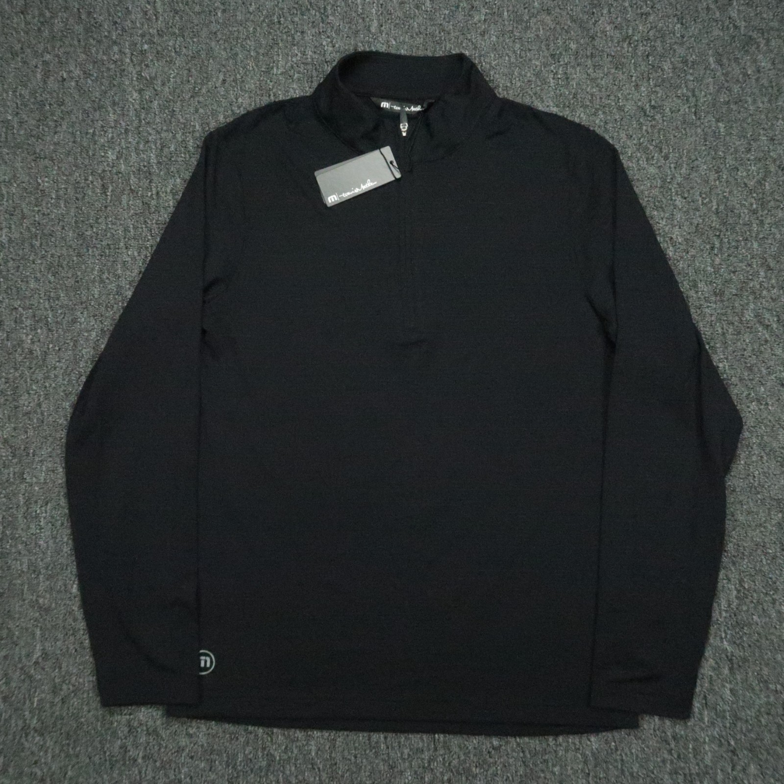 Travis Mathew Pullover Mens Small Black Havasu 1/4 Zip Stretch Pockets Golf NWT gallery