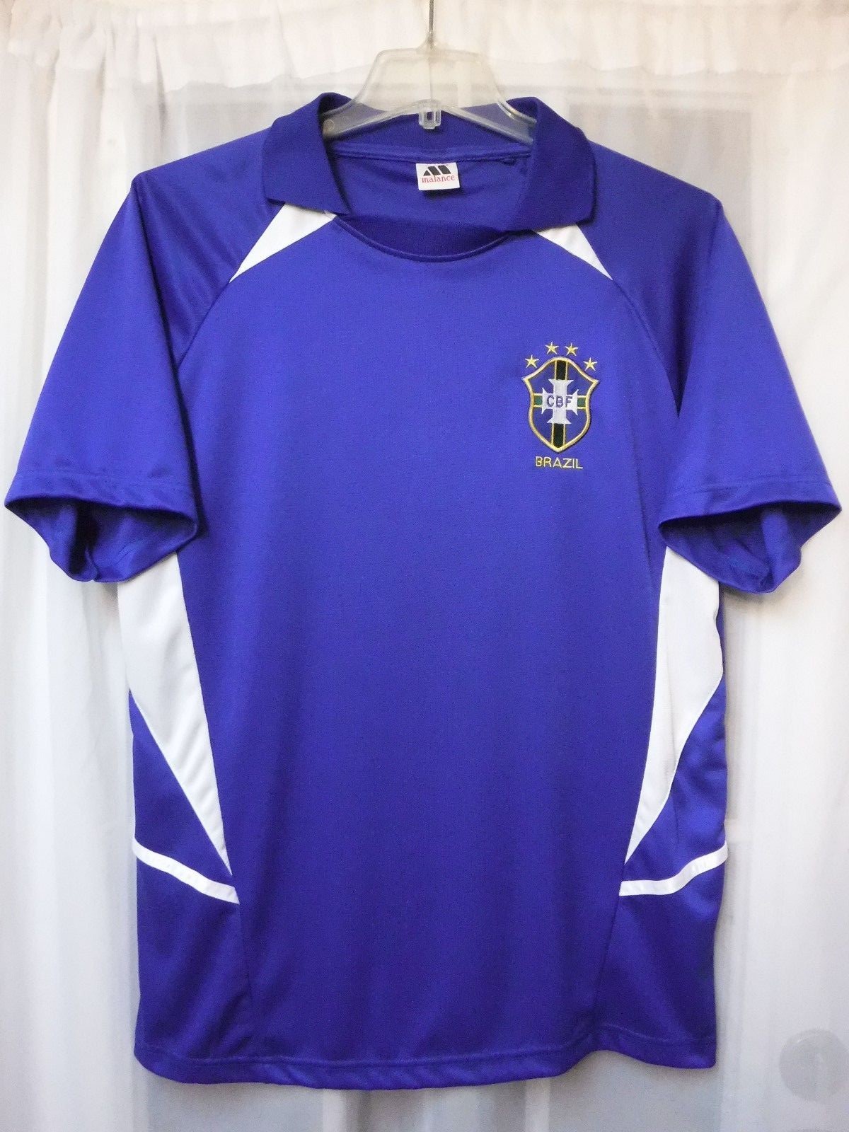 Malance "CBF BRAZIL" Blue Short Sleeve Soccer Jersey Shirt Men's M NWOT gallery