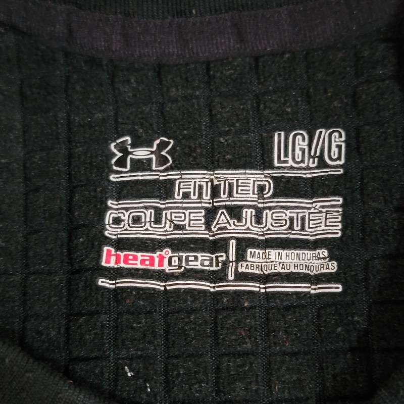 Under Armour Shirt Men Large Black Base 4.0 Fitted HeatGear Thermal Athleisure gallery