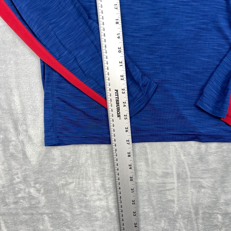 47 Brand Chicago Cubs Quarter Zip Pullover Athletic Shirt Men's Medium Blue Red gallery