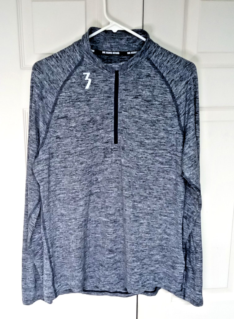 361 Degrees Men Small Gray Heather Pullover 1/4 Zip Performance Adult gallery