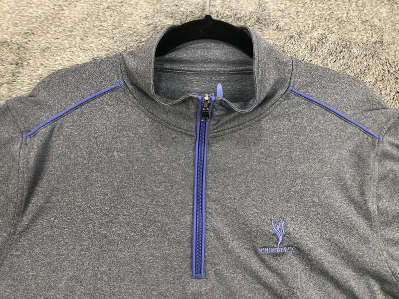 Johnnie-O Pullover Mens Large Gray Phoenix CC Prep-Formance Quarter Zip Golf gallery