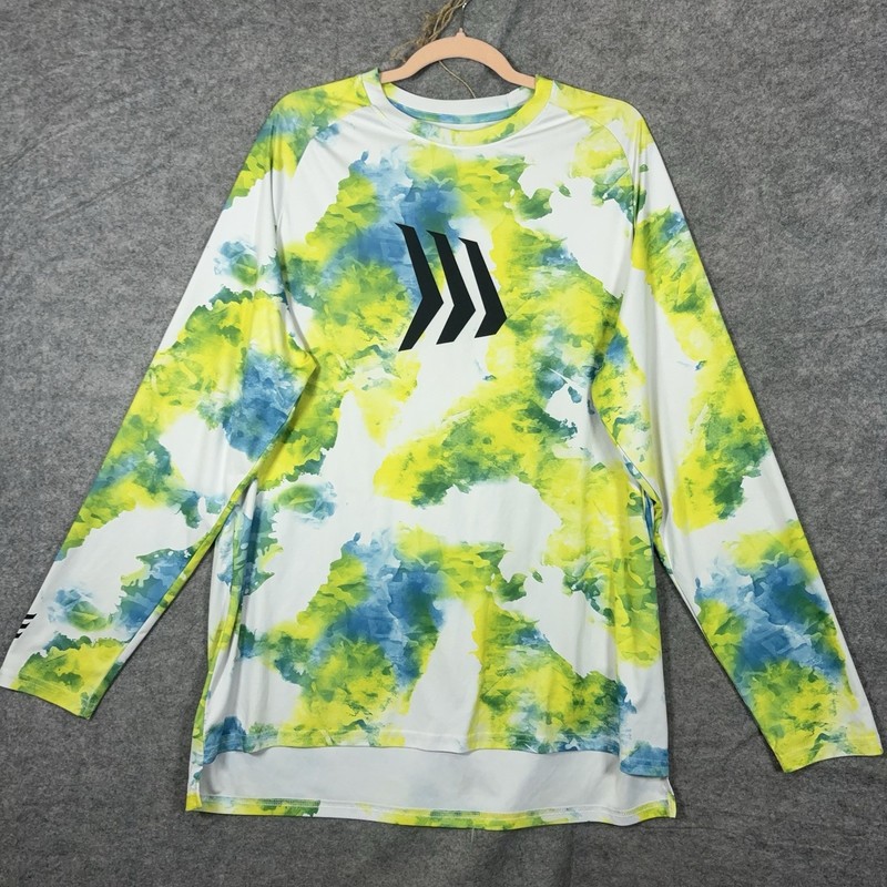 GILLZ Fishing Shirt Mens XL Blue Yellow Tie Dye Performance Lightweight Logo gallery