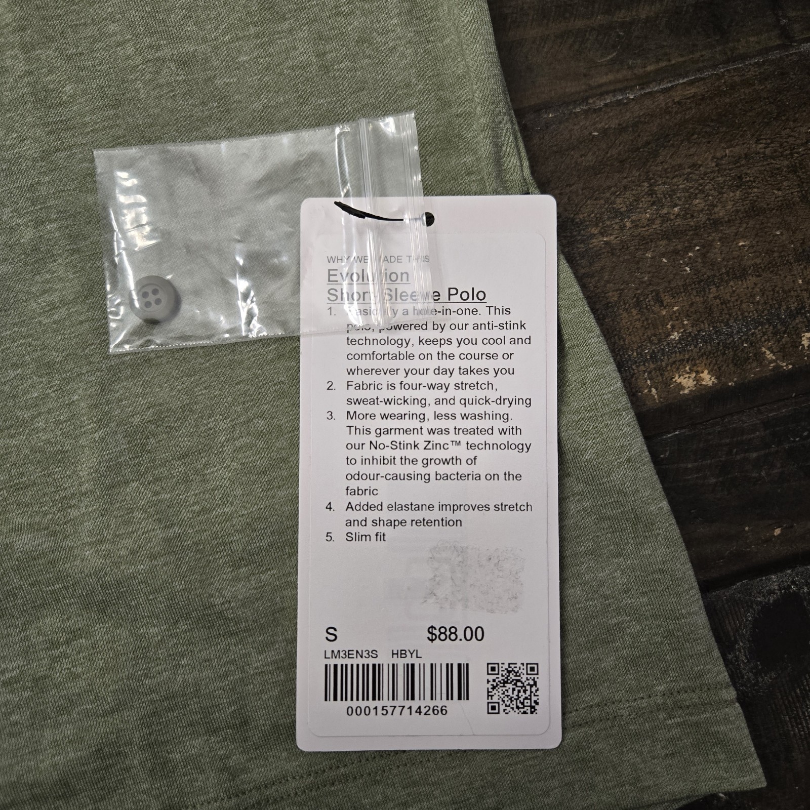 Lululemon Evolution Polo Heathered Bay Leaf Green Small gallery