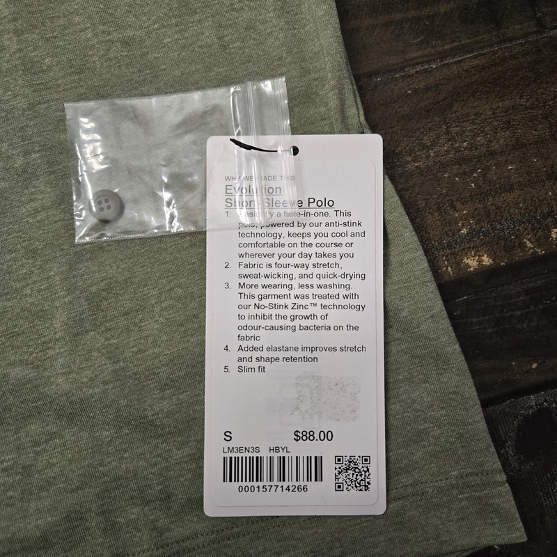 Lululemon Evolution Polo Heathered Bay Leaf Green Small gallery
