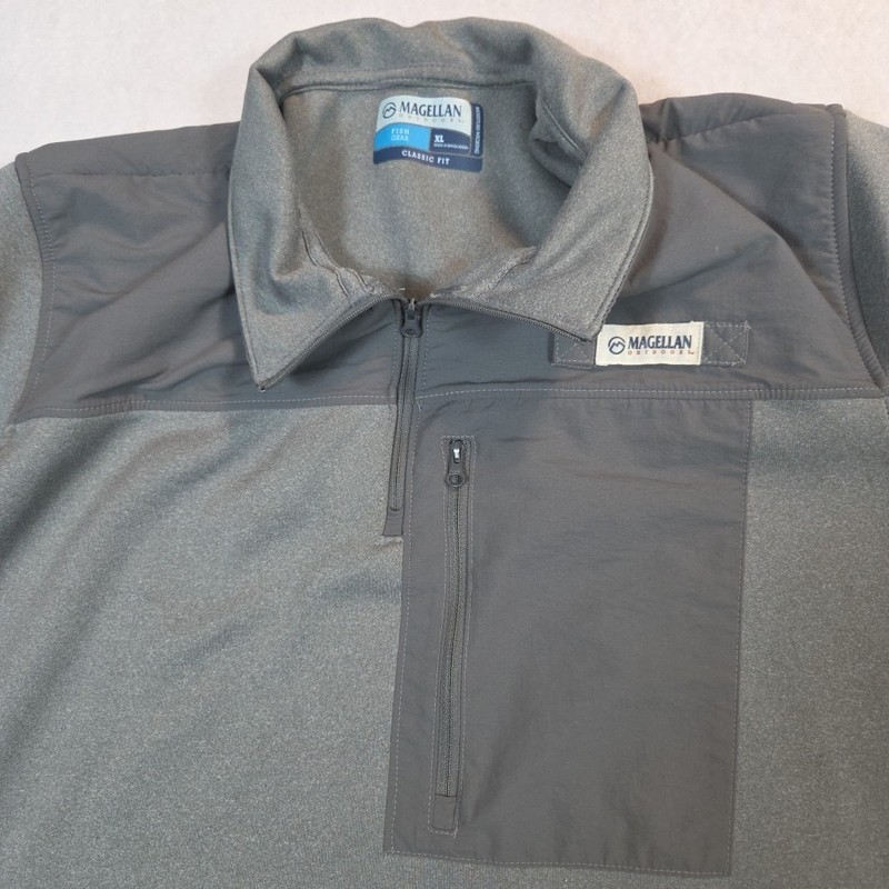Magellan Outdoors XL Gray Classic Fit 1/4 Zip Moisture Wicking Pullover Sweater gallery