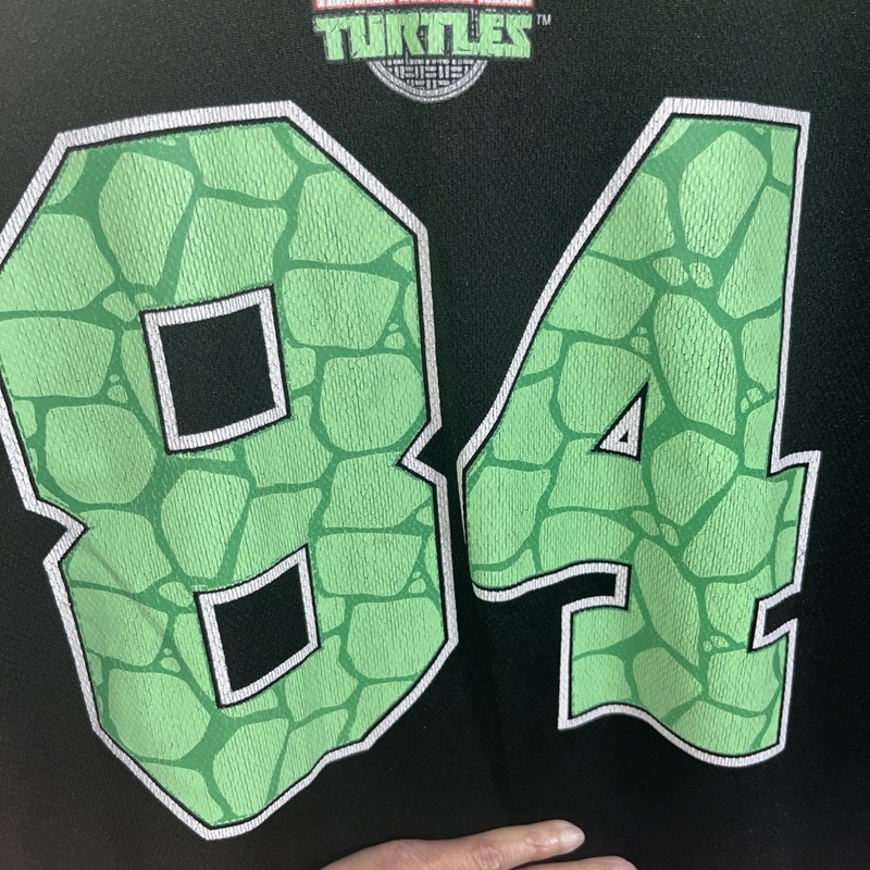 Nickelodeon Ninja Turtles Green and Black Jersey Athletic Top Large gallery