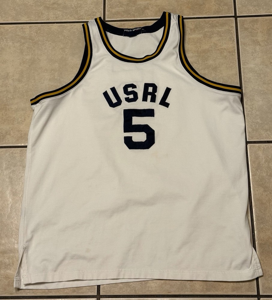 FACTORY DEFECT Vintage Y2K Polo Sport Ralph Lauren USRL 5 Basketball Jersey XL