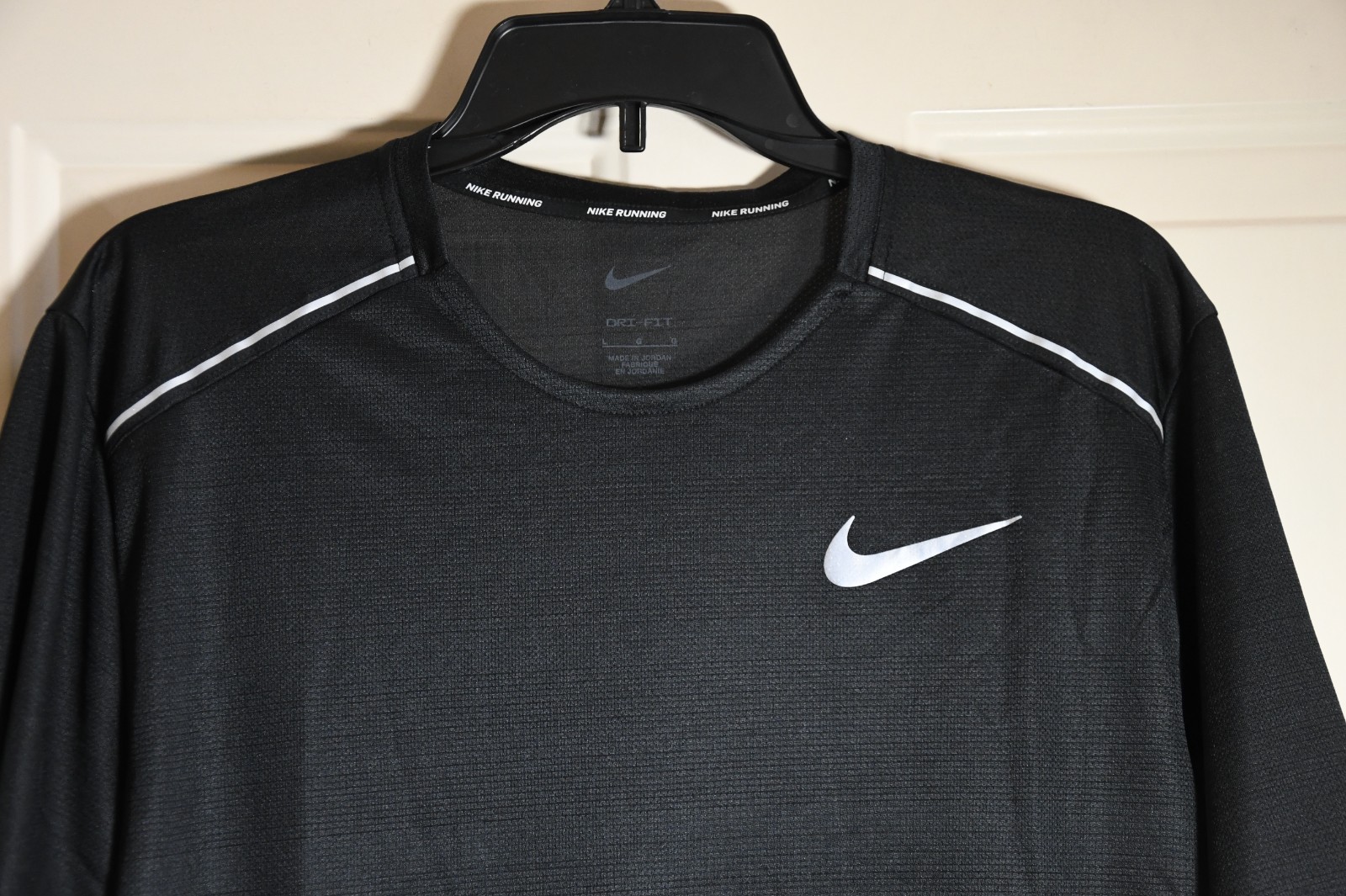 NWT Nike Dri-FIT Miler Running Men's Large Black Mesh Short T-shirt AJ7565-010 gallery