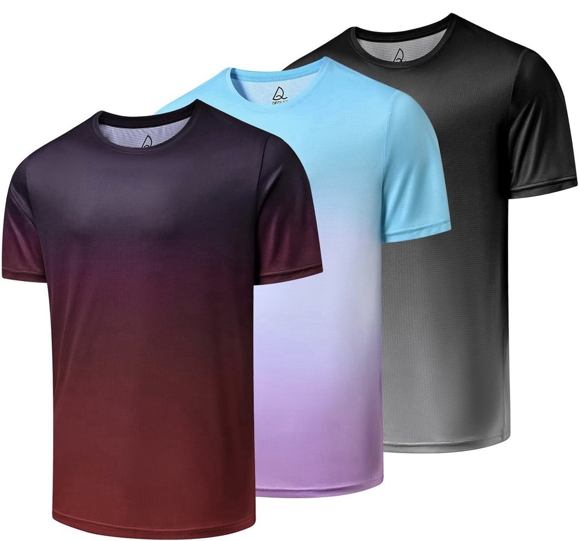 Deolax 3 Pack Crew Neck Men’s Workout Short Sleeved Shirts Color Gradient (NEW) gallery