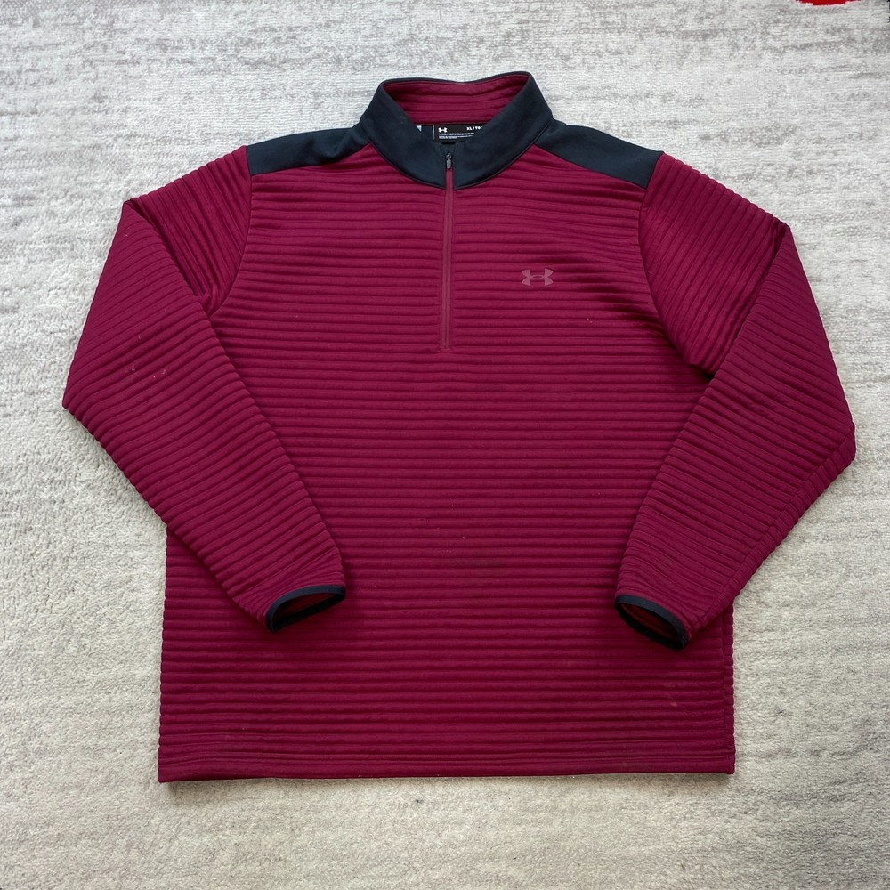 Under Armour Tips Daytona 1/4 Zip Jacket XL Purple Red Golfer Outdoors Prep Mens
