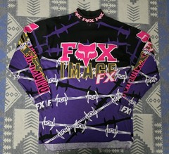 Vintage 90s Fox Racing Image FX Motocross Jersey Purple Pink Barbed Wire Adult M