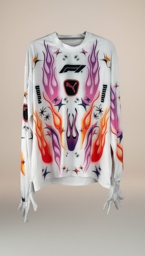 A$AP Rocky × Puma F1 Long Sleeve Collab Shirt w/ Gloves Men’s Size M White