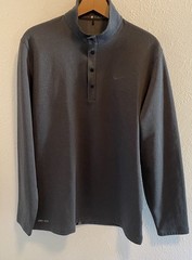 Nike Tiger Woods Collection Pullover Men’s Sz M Gray Shirt Jacket Snap Mock Neck