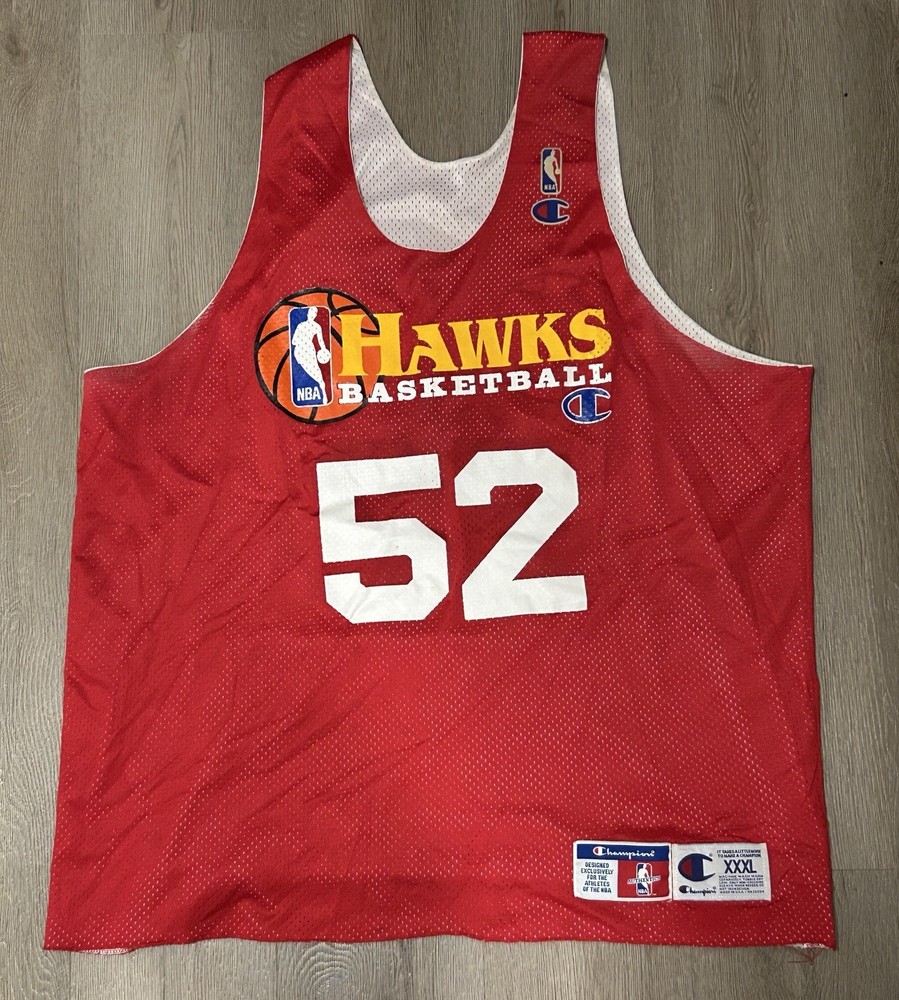 90's ATLANTA HAWKS TEAM ISSUED CHAMPION #25 REVERSIBLE BASK. PRACTICE JERSEY 3XL