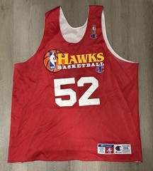 90’s ATLANTA HAWKS TEAM ISSUED CHAMPION #25 REVERSIBLE BASK. PRACTICE JERSEY 3XL