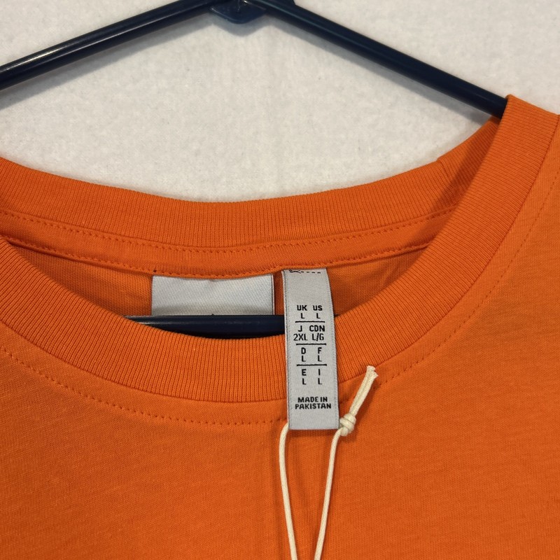 Adidas Essentials TShirt Large Orange Embroidered Logo Trefoil Mens IY5367 gallery