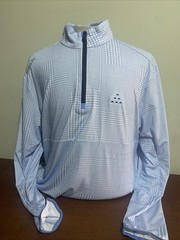 RLX Mens XL Or Small 1/4 Zip Light BLue panel check Golf Pullover New Nwt