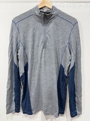 Smartwool Merino 150 Quarter Zip Top Mens Medium Gray Blue Base Layer Gorpcore