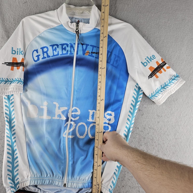 Hincapie Sportswear Cycling Jersey Shirt Mens Medium Blue Greenville Bike MS gallery