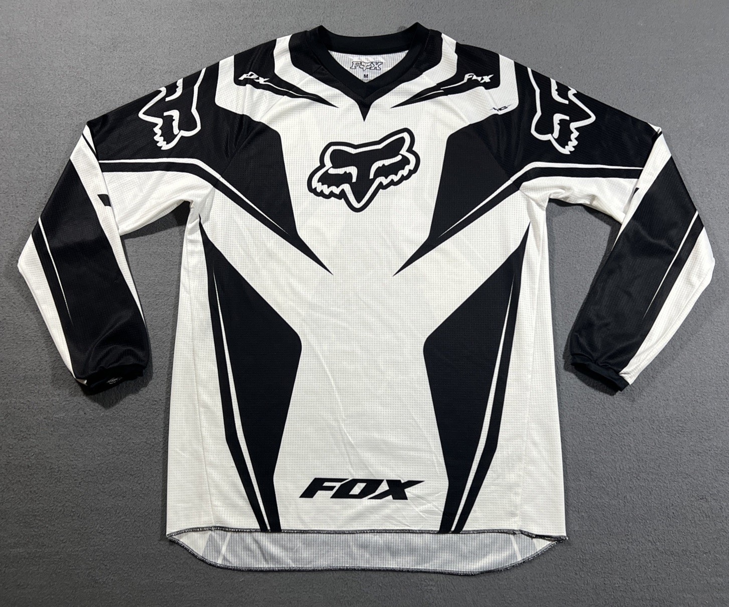 Fox Racing Jersey Shirt Mens Medium Black White Motocross MX Dirt Bike Race gallery