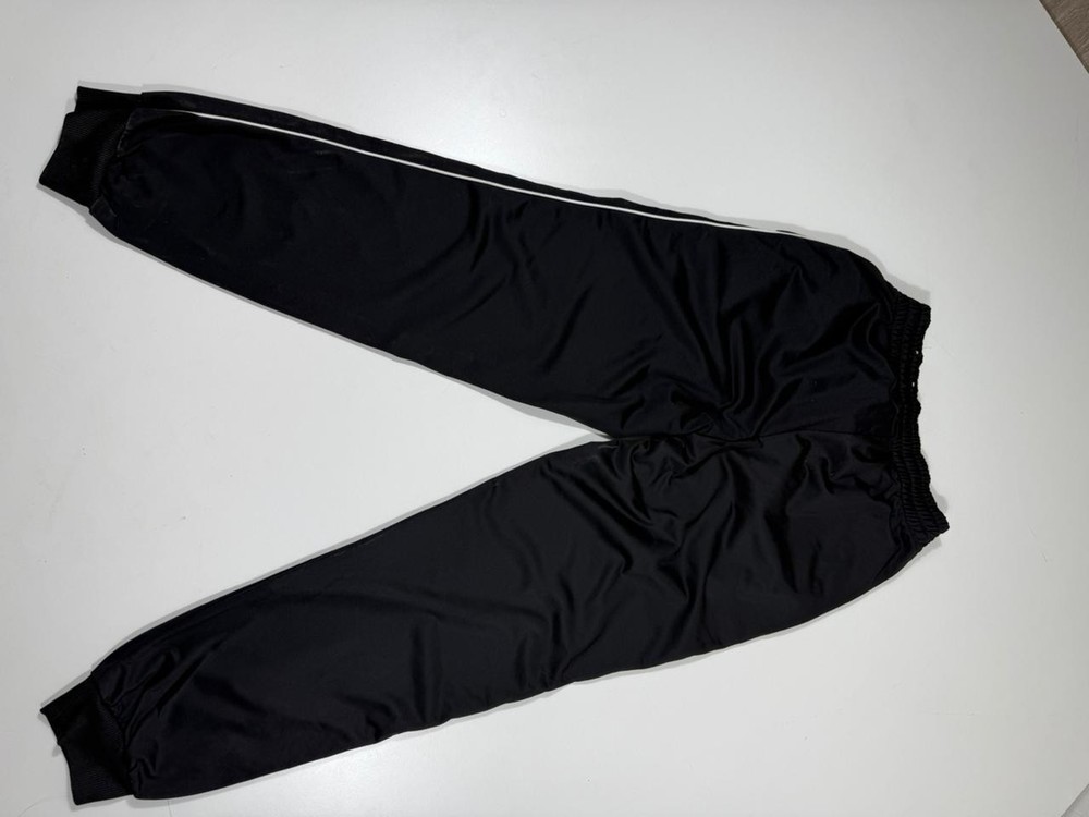 Puma Track Pants Black L Elastic Waistband Cuffs Polyester Drawstring Solid