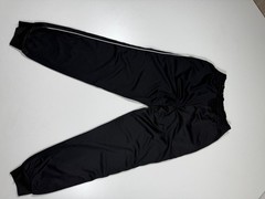 Puma Track Pants Black L Elastic Waistband Cuffs Polyester Drawstring Solid