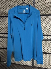 AAC Cutter & Buck CB DryTec Men’s Blue Mock Neck Quarter Zip Pullover L