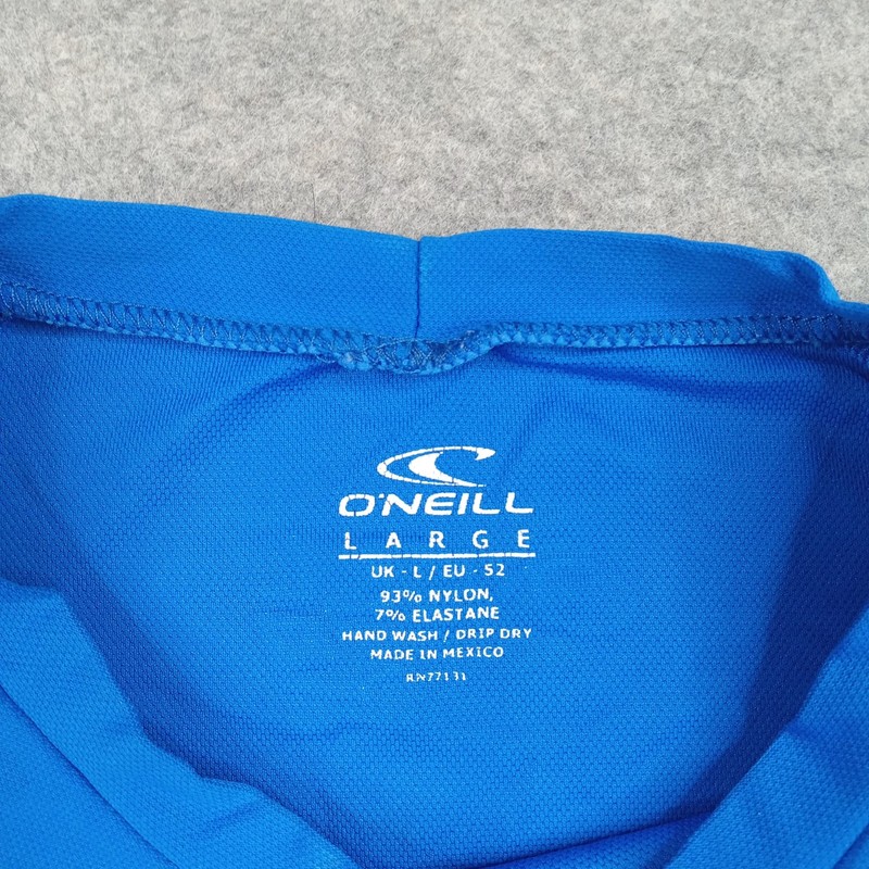 O'Neill Shirt Mens Large Blue Nylon Stretch Short Sleeve Rashguard Swim Top gallery