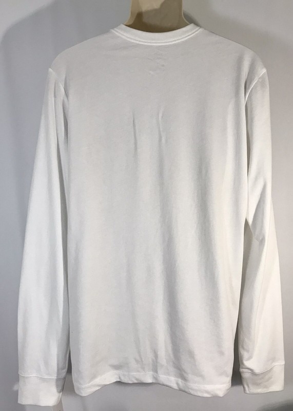 Nike Swoosh Logo Men's Long Sleeve Crew Tee Multiple Size White/Pink Berry gallery