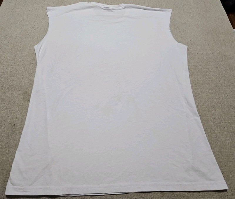 Gymshark Men's Cut-Off Tshirt Tank Sleeveless White Large Training Logo gallery