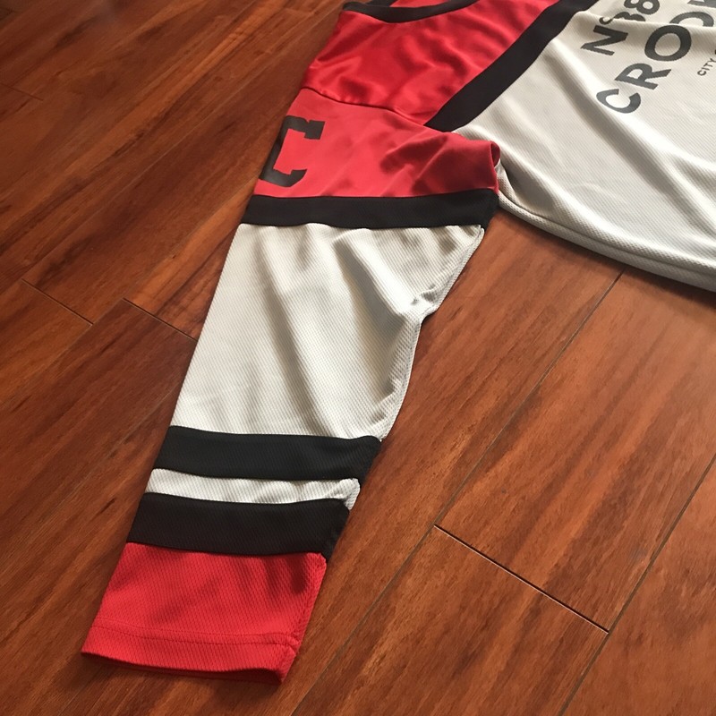 Crooks & Castles Hijacker N38 Hockey Jersey Men's Size Large Grey Red RARE EUC gallery