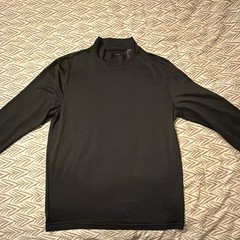HEAD Men’s Long Sleeve Mock Neck Activewear Polyester Logo T-Shirt Black L